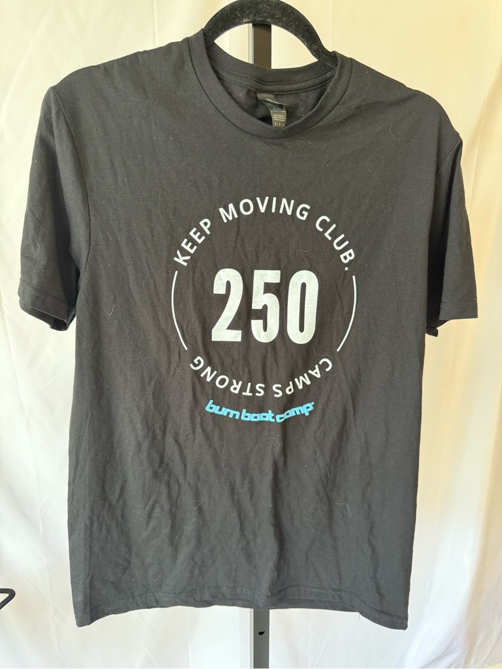 Burn Bootcamp 250 camps Tshirt medium unisex short sleeve black